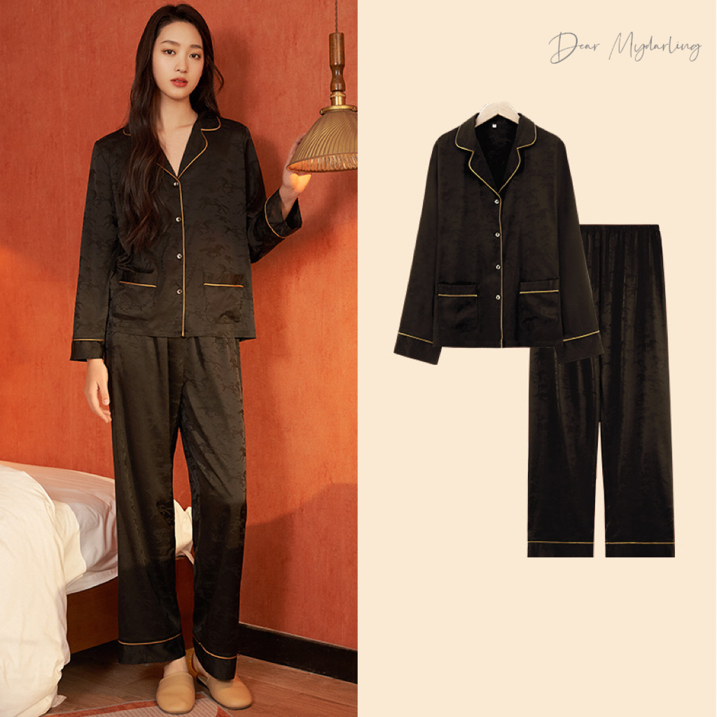 Bộ Đồ Ngủ Pijama Lụa DEAR MYDARLING Lụa Gấm Cao Cấp - M22