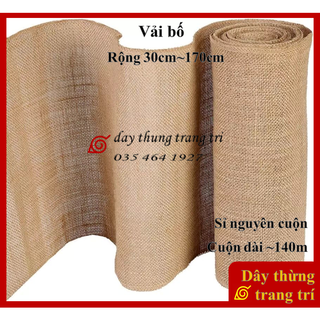 Vải bố đay, loại thưa, sỉ cuộn dài 140m, vải bố làm handmade, decor, trải bàn, trang trí