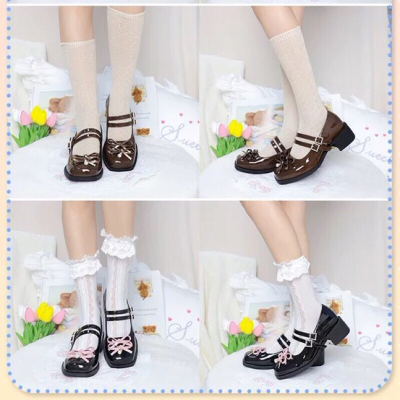Giày lolita brand Sheep Puff đế cao size 39 quai mary jane blackpink