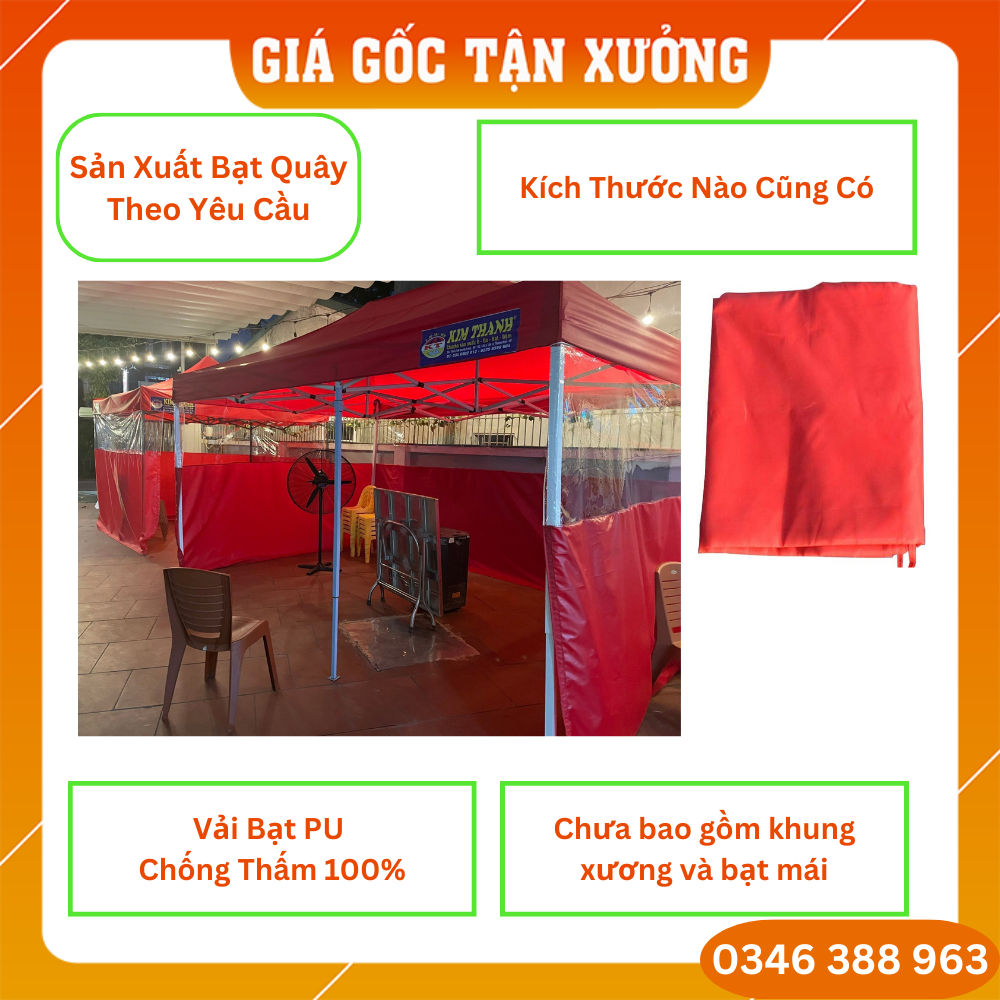 BẠT QUÂY NHÀ BẠT DI ĐỘNG ĐA NĂNG 3M x 3M (không bao gồm khung xương và bạt mái)