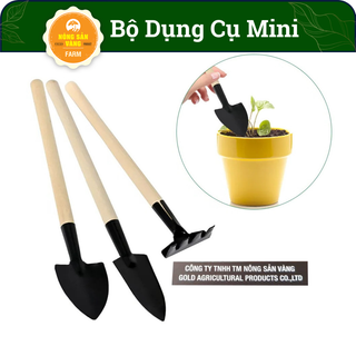 Dụng Cụ Làm Vườn Mini Hữu Dụng Giúp Ích Cho Việc Làm Vườn (Bộ 3 Món Dài: Xúc -Xẻng-Cào) - Nông Sản Vàng