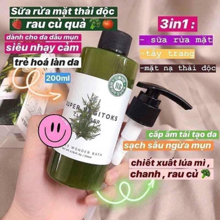 Sữa Rửa Mặt Rau Củ WONDER BATH Super Vegitoks 300ml