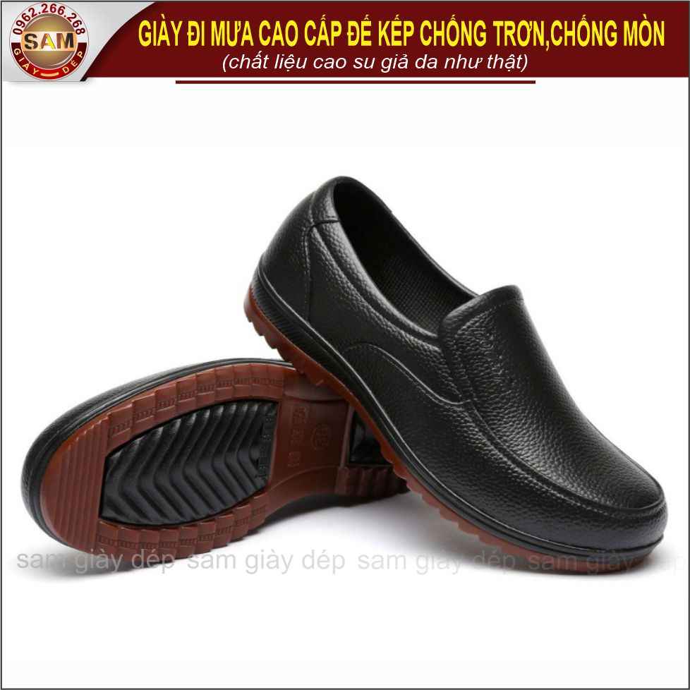 Giày cao su đi mưa cao cấp đế chống trơn chống mài mòn