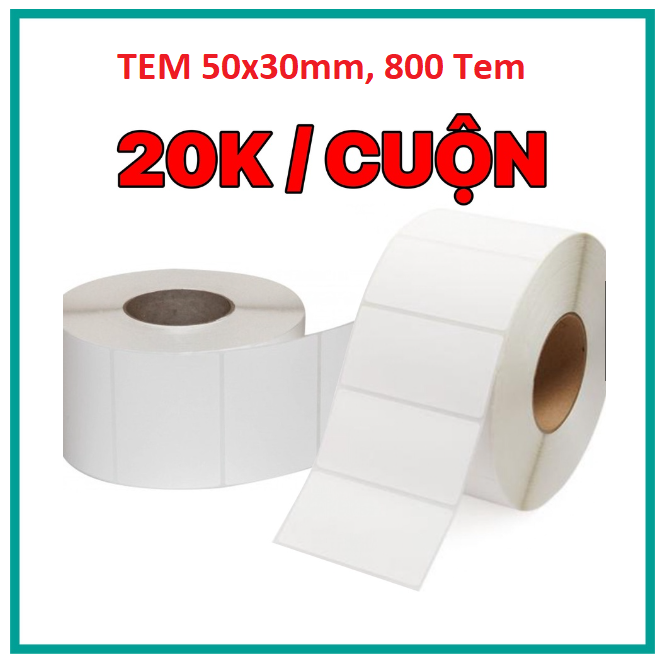 Giấy in Tem Trà Sữa Giá Rẻ 800 Tem Giá Rẻ 50x30mm, Giấy In Decal Nhiệt, In Bill, Dán Ly