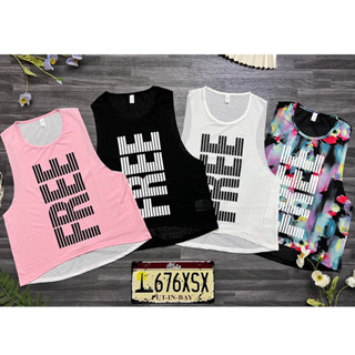 Áo tanktop tập gym yoga nữ, Áo thể thao nữ phối ngoài, hàng lưới thun phối chữ đẹp P40000