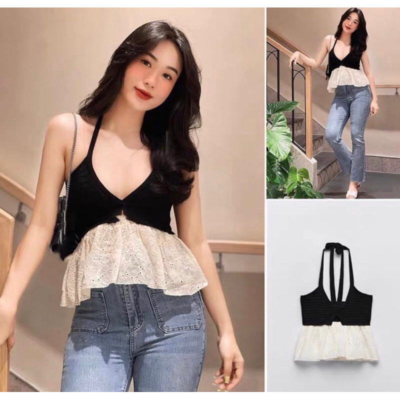 Áo len cổ yếm pelum hàng TQ