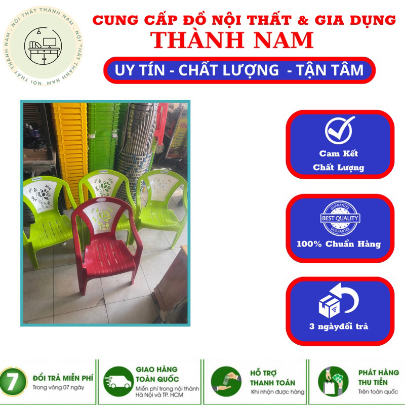 Ghế Nhựa Bành Lưng Trắng Bông Sen Cao Cấp