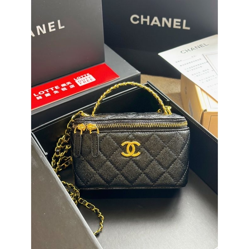 Túi xách nữ Vanity hàng Super da hạt sz19cm nhiều màu quai túi mix logo hãng cực điệu