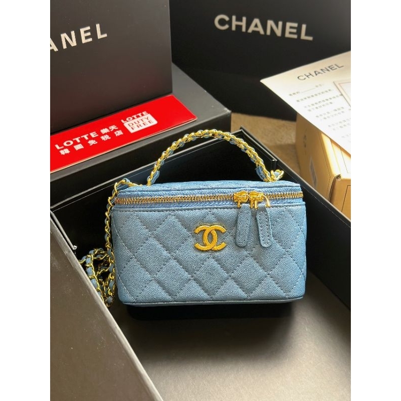 Túi xách nữ Vanity hàng Super da hạt sz19cm nhiều màu quai túi mix logo hãng cực điệu