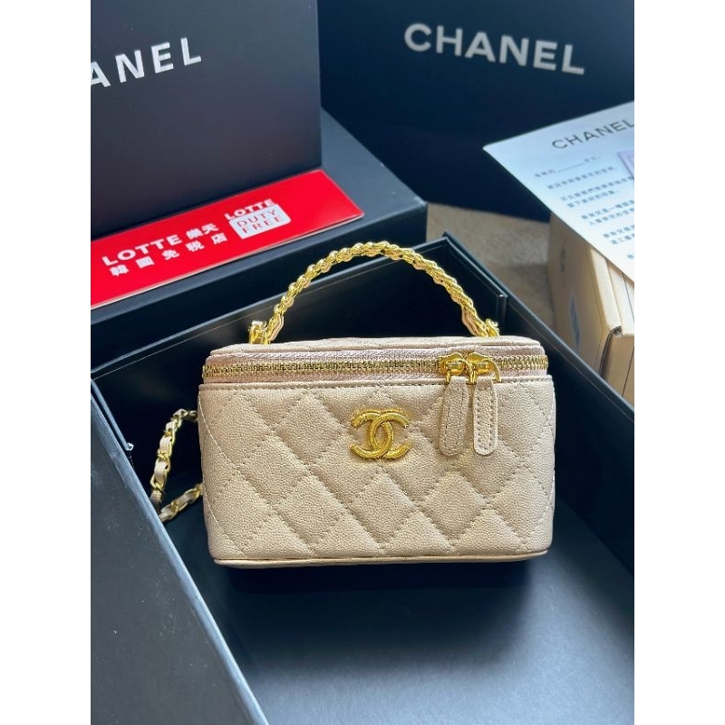 Túi xách nữ Vanity hàng Super da hạt sz19cm nhiều màu quai túi mix logo hãng cực điệu