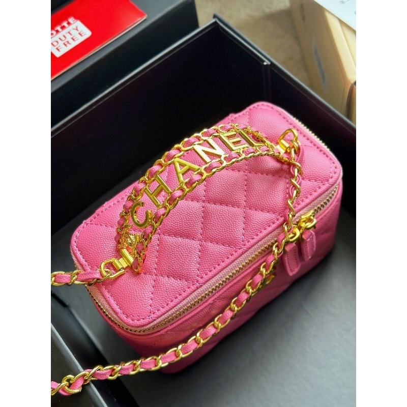 Túi xách nữ Vanity hàng Super da hạt sz19cm nhiều màu quai túi mix logo hãng cực điệu