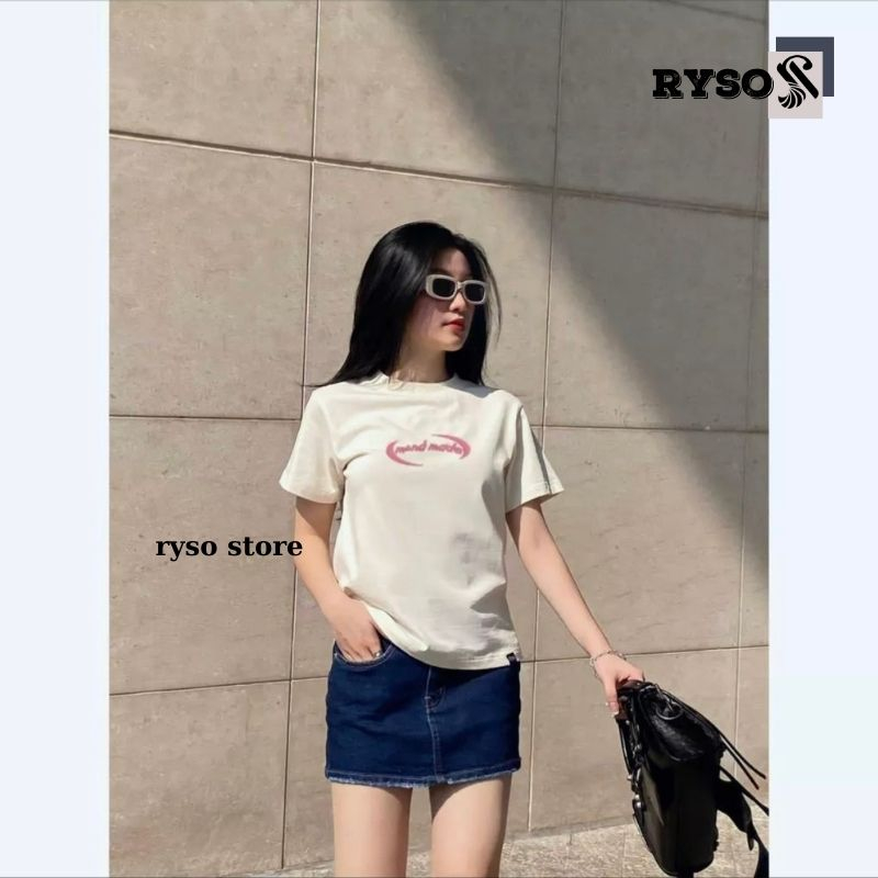 Áo Baby Tee Raplan in hình chất liệu 100% cotton , Áo Thun Form Fit Phối Tay RYSO