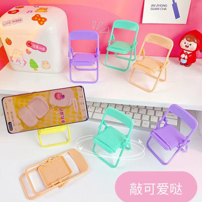 Giá Đỡ Điện Thoại Hình Ghế Xếp Màu Pastel Xinh Xắn