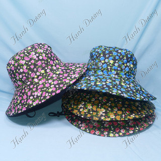 Nón tai bèo nữ vành rộng 8cm mũ tai bèo rộng vành có dây quai phía dưới giúp giữ nón chặt hơn