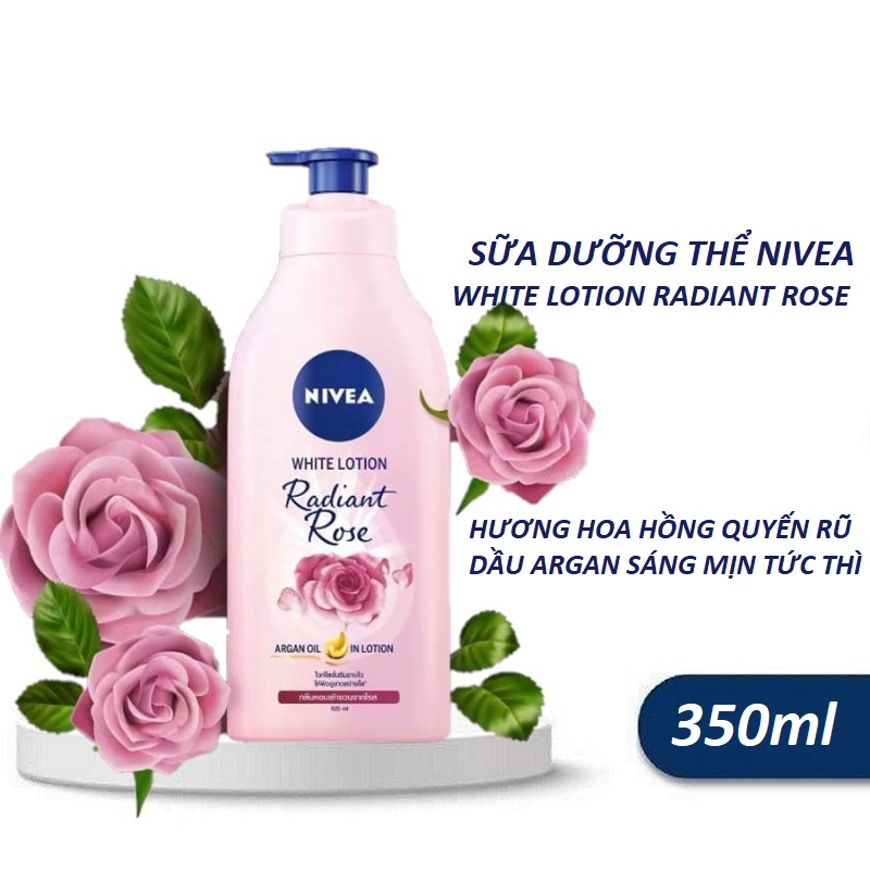 Sữa Dưỡng Thể Nivea Hương Hoa 350ml Sáng Da Tức Thì Hương Hoa Ngọt Ngào Nivea Dewy Sakura | Radiant Rose Body Lotion