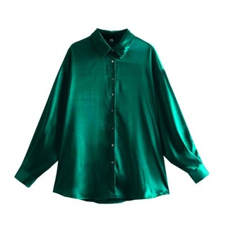 {Nhiều màu} Áo sơ mi satin lụa xuất Hàn (có sẵn)