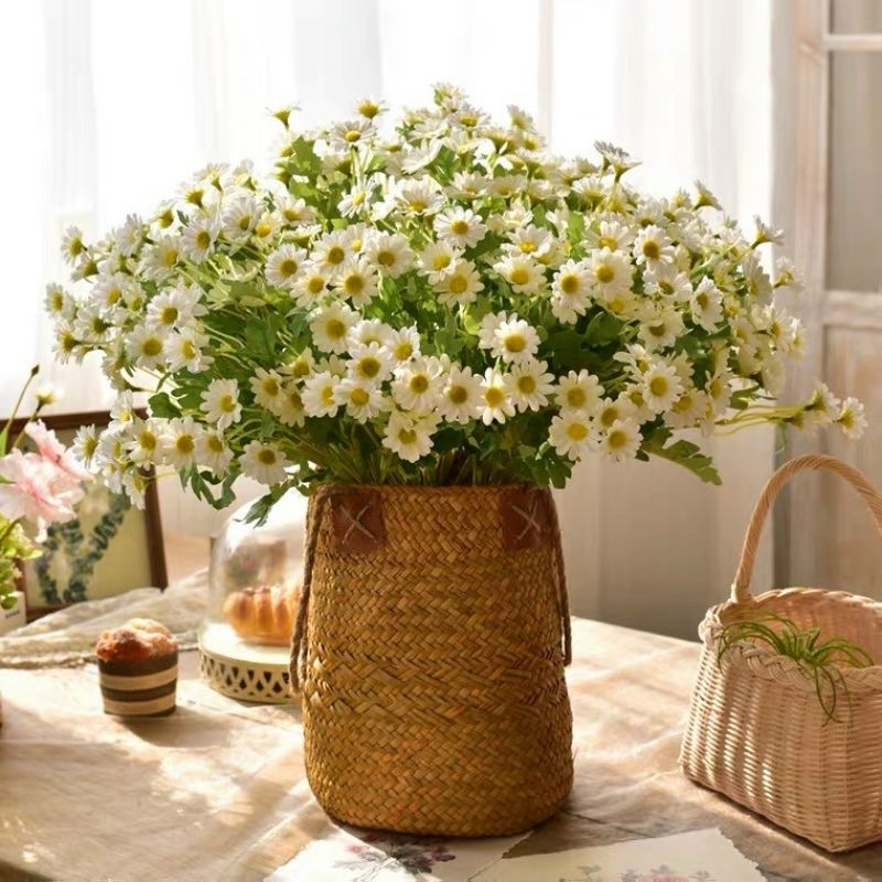 Hoa giả - Cúc Hoạ Mi cành dài 60 cm, cắm hoa để bàn siêu đẹp.