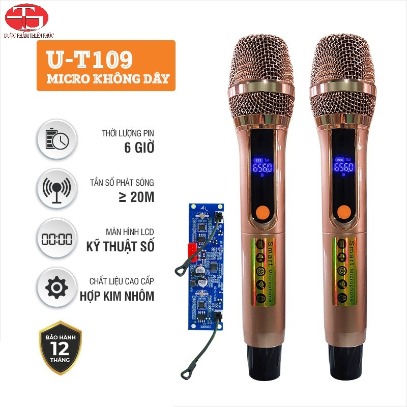 Bộ Micro Karaoke UHF U-T112, U-T114, U-T630, U-T108, U-T109 Cao cấp - Công ty Thiên Phúc