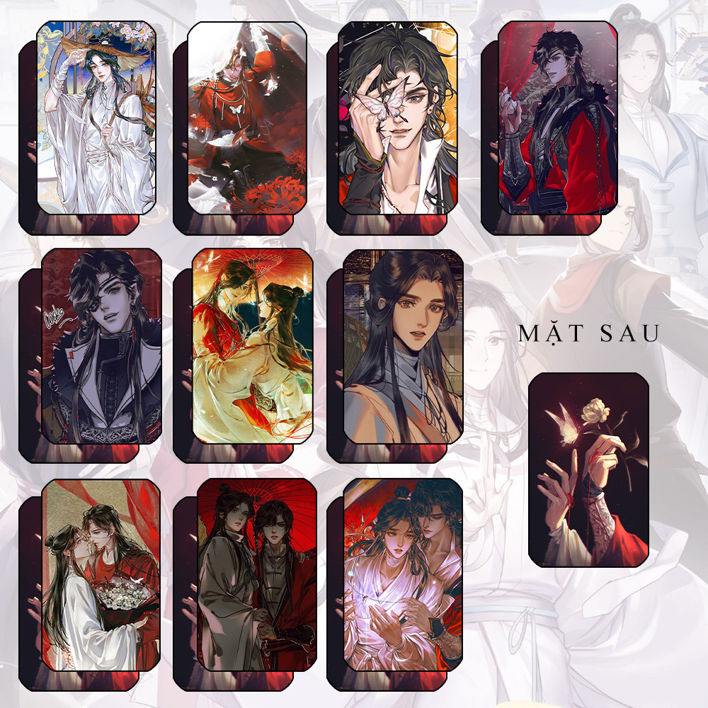 Set 10 Ảnh card bo góc in hình Thiên quan tứ phúc Hoa Thành Tạ Liên BL thẻ bo viền 5*8cm anime chibi sưu tầm