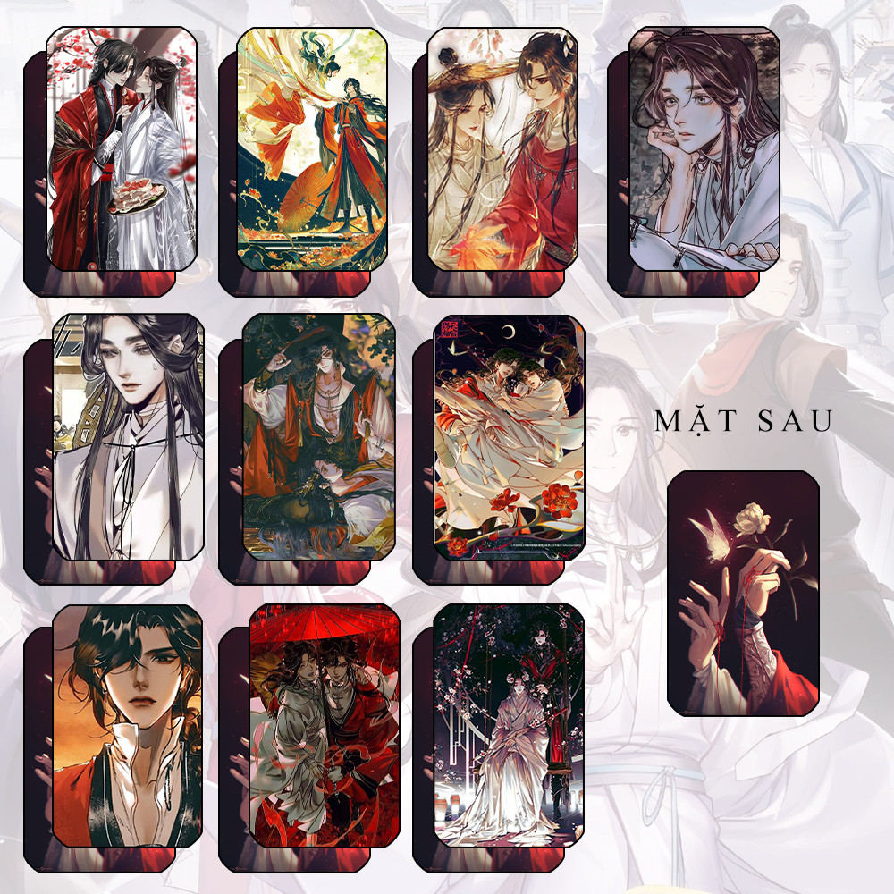 Set 10 Ảnh card bo góc in hình Thiên quan tứ phúc Hoa Thành Tạ Liên BL thẻ bo viền 5*8cm anime chibi sưu tầm