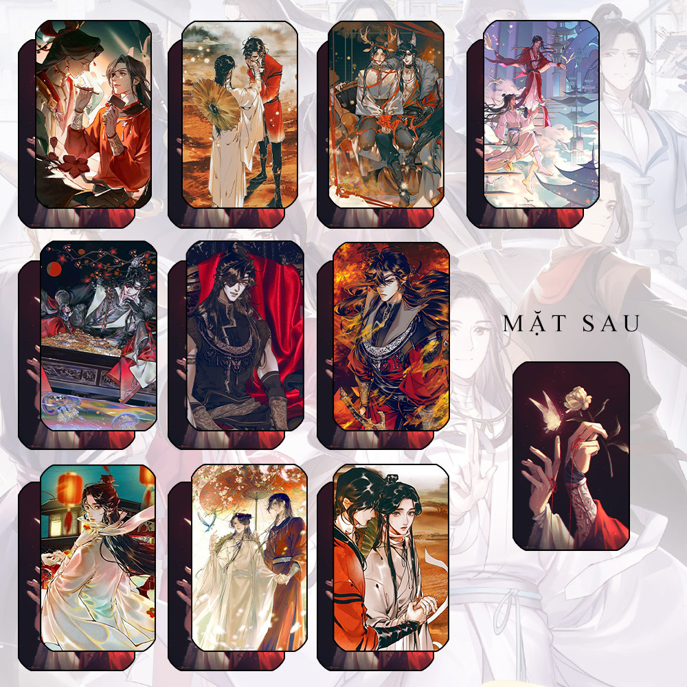 Set 10 Ảnh card bo góc in hình Thiên quan tứ phúc Hoa Thành Tạ Liên BL thẻ bo viền 5*8cm anime chibi sưu tầm