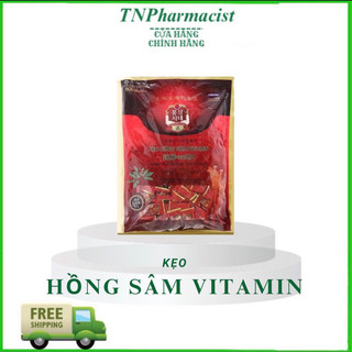 Kẹo sâm đỏ Hàn Quốc - gói 200g - Kẹo Hồng sâm Vitamin - Korean Red Gingsen Vitamin Candy