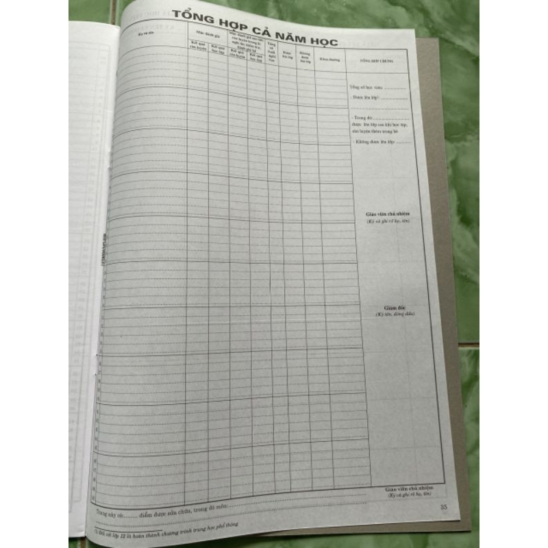 Sổ Theo Dõi Và Đánh Giá Học Viên Giáo Dục Thường Xuyên Cấp Trung Học Phổ Thông