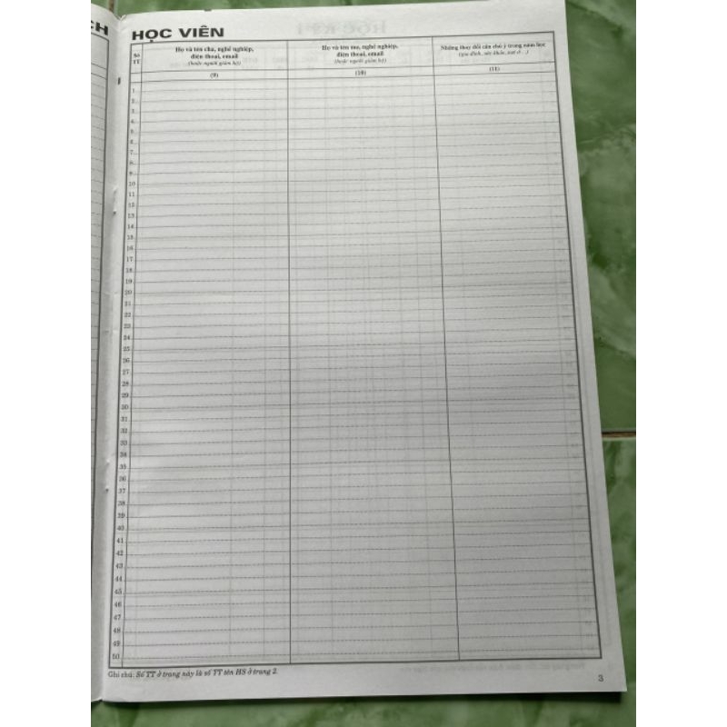 Sổ Theo Dõi Và Đánh Giá Học Viên Giáo Dục Thường Xuyên Cấp Trung Học Phổ Thông