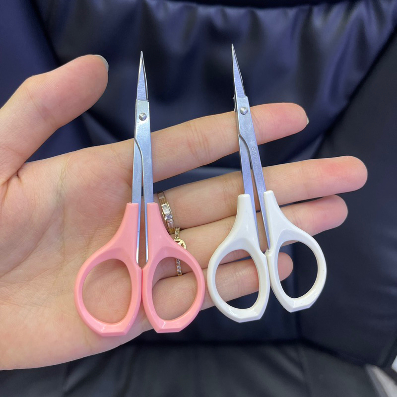 Kéo Cắt Mi Giả Bằng Thép Loại 1 Đầu Cong Đầu thẳng cao cấp chống gỉ màu hồng chính hãng Beauty chuyên dùng cho makeup