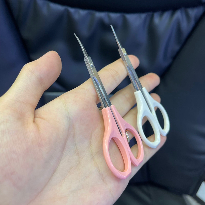 Kéo Cắt Mi Giả Bằng Thép Loại 1 Đầu Cong Đầu thẳng cao cấp chống gỉ màu hồng chính hãng Beauty chuyên dùng cho makeup