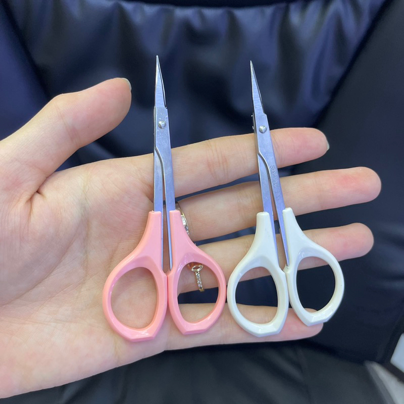 Kéo Cắt Mi Giả Bằng Thép Loại 1 Đầu Cong Đầu thẳng cao cấp chống gỉ màu hồng chính hãng Beauty chuyên dùng cho makeup