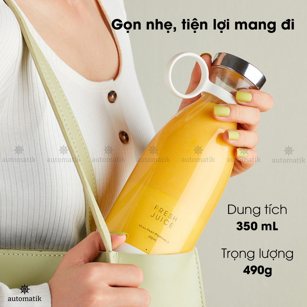 Máy Xay Sinh Tố Cầm Tay Mini Máy Say Sinh Tố Fresh Juice Đa Năng Ép Trái Cây Hoa Quả, Quà Tặng Sinh Nhật - Automatik