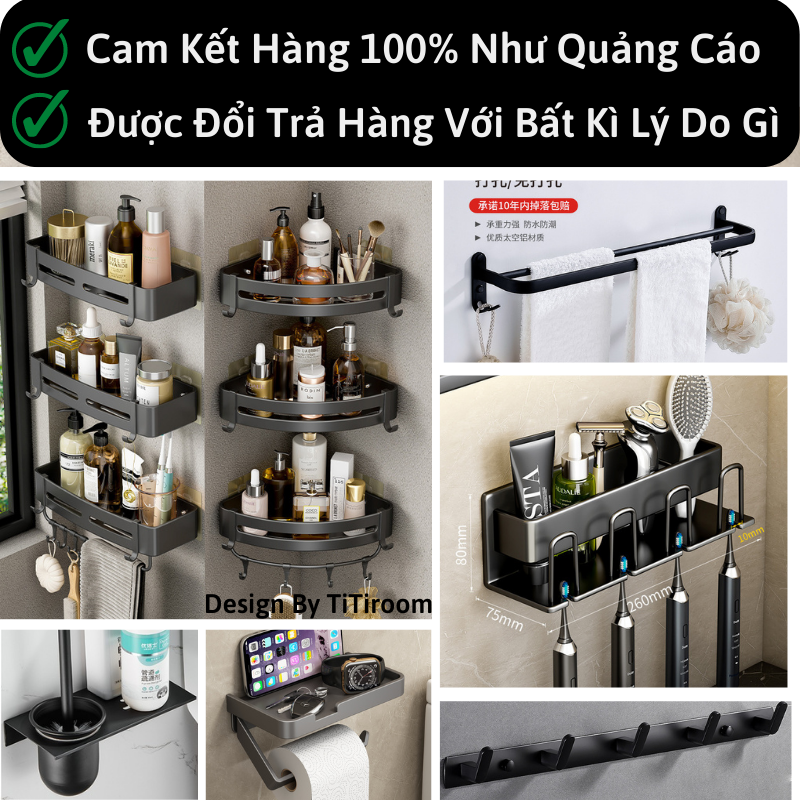 Kệ treo bàn chải, kem đánh răng,Giá treo bàn chải đánh răng MEIDOROOM bằng hợp kim nhồm cao cấp