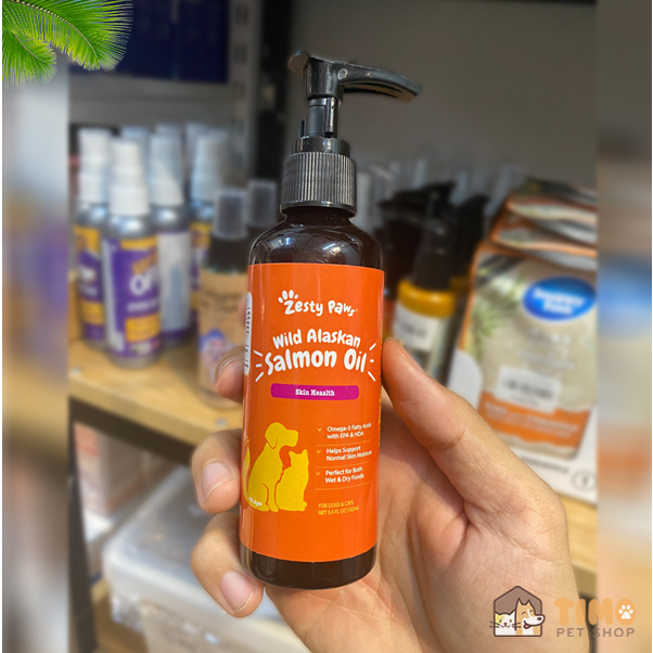 Dầu Cá Hồi Zesty Paws Cho Chó Mèo - Giúp Giảm Rụng Lông Hỗ Trợ Da
