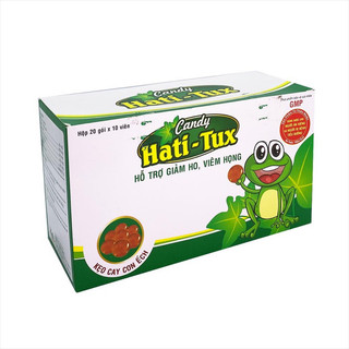 Kẹo ngậm ho hati-tux candy 1 hộp có 20 gói , 1 gói có 10 viên