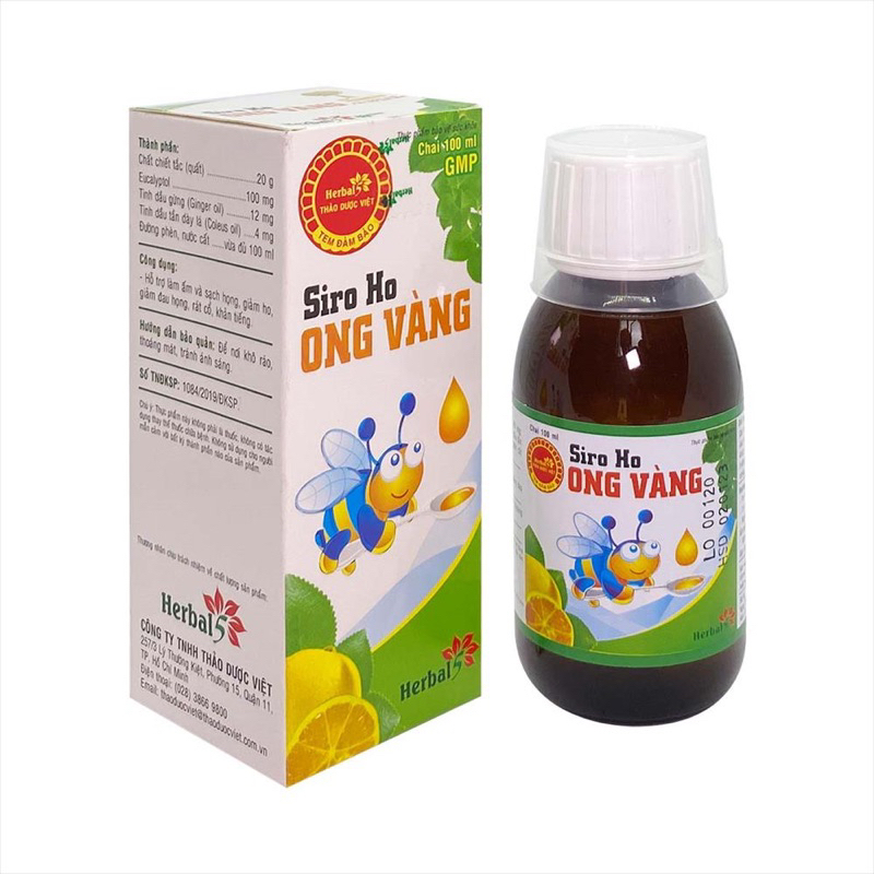 Siro ho Ong Vàng (Hộp 30 gói x 5ml) Chai 100ml