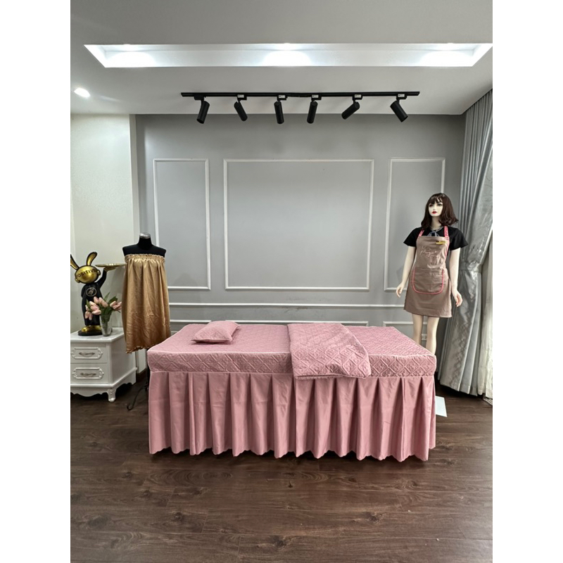 Ga/drap cotton lụa mềm mát cao cấp cho giường spa, giường mi, phun xăm