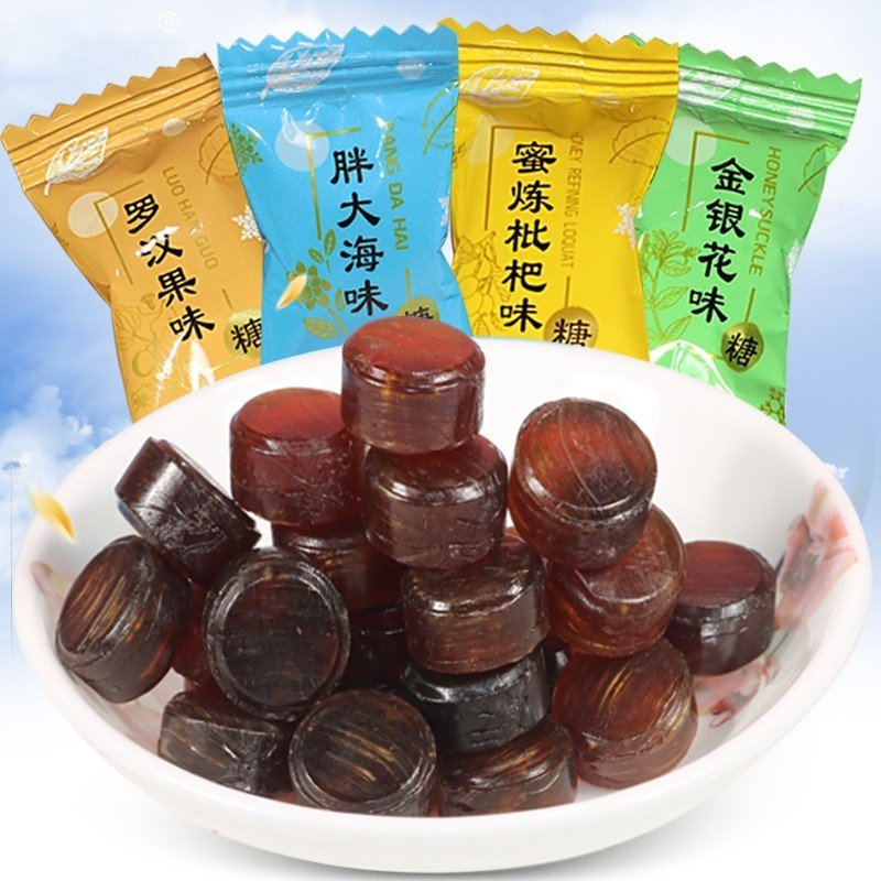 Combo 500g kẹo ngậm bạc hà vị La hán quả-Biển Béo-Kim ngân hoa-Quả sơn trà tinh luyện tốt cho sức khỏe