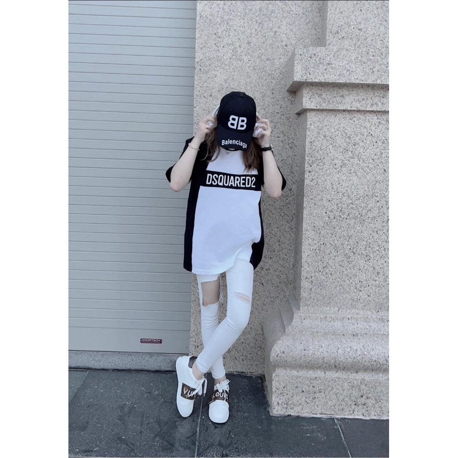 Áo Thun DSQ Phối Màu Đen Trắng - Áo Phông Siêu Cấp Nam Nữ Hai Màu Form Rộng Siêu Hot 2023 | BigBuy360 - bigbuy360.vn