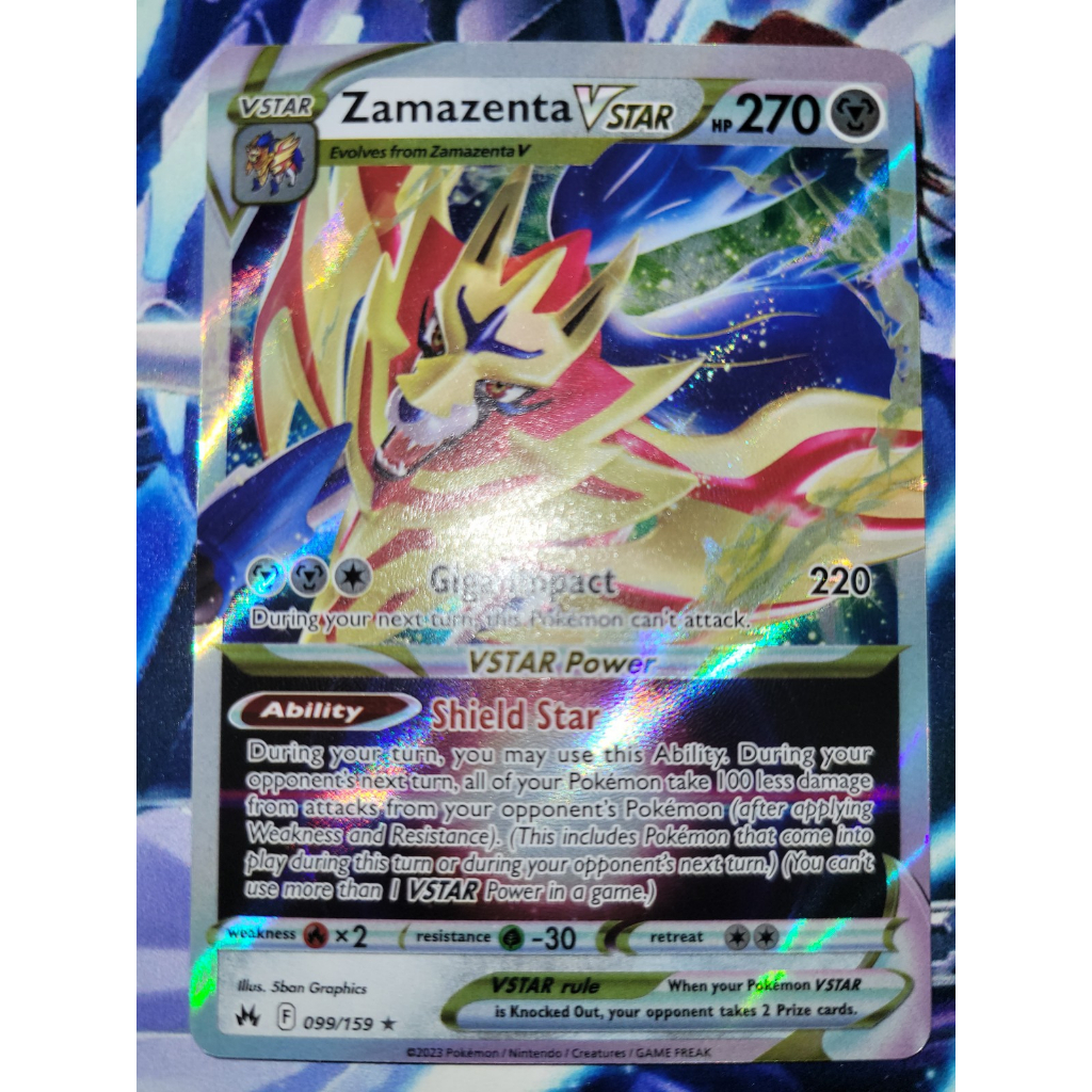 Thẻ bài Pokemon - TCG - Zamazenta VSTAR [Sword & Shield: Crown Zenith] / 099/159'