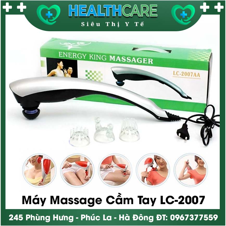 Máy Massage Cầm Tay Hồng Ngoại 3 Đầu Energy King LC-2007AA - Massage Toàn Thân 6 Cấp Độ Chuyên Sâu Vai Lưng Giảm Đau Mỏi