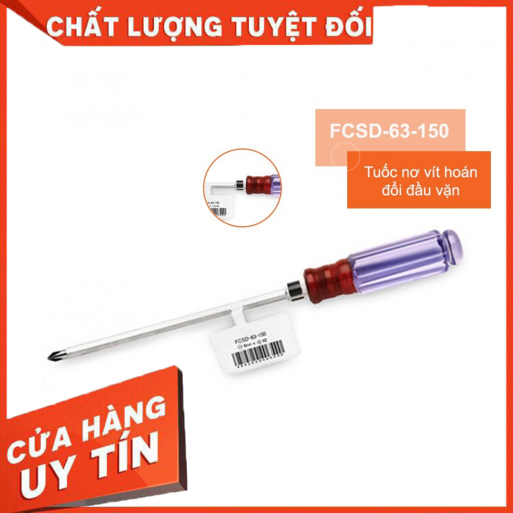 Tua vít có thể thay đổi đầu vặn Fujiya FCSD-63-150 (260mm) Nhật Bản