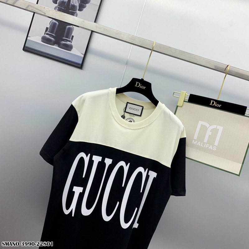 Áo thun GUCCI phối màu nam nữ cao cấp chất cotton co giãn 4 chiều siêu hot siêu đẹp 2023