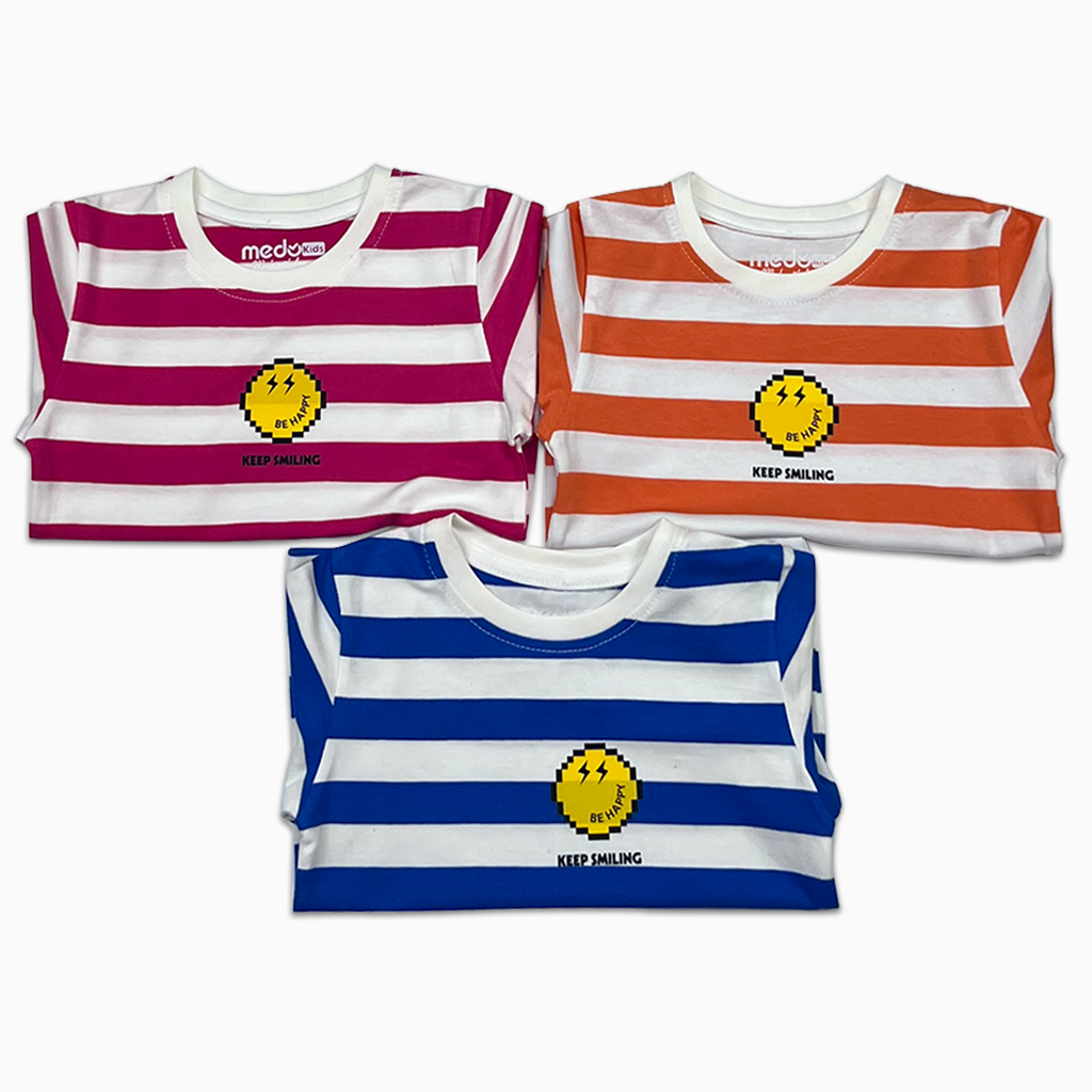 Áo phông bé trai bé gái Medokids MD03 kẻ ngang chất liệu cotton mềm mại, co dãn,thoáng mát