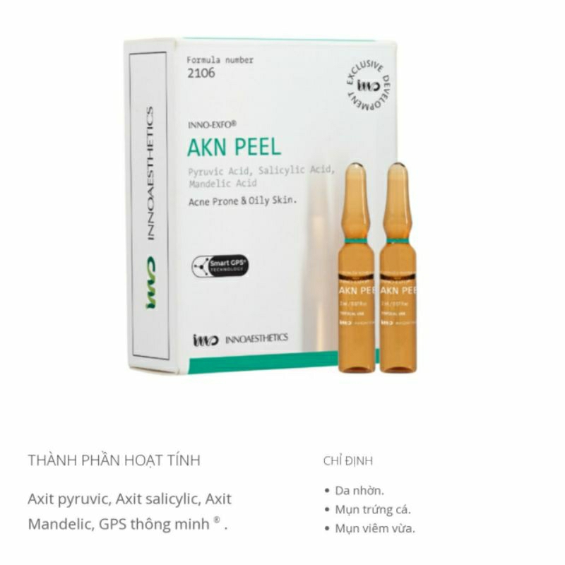 Tinh chất INNO - EXFO AKN Pell tái tạo da cho da mụn 6 ống x 2 ml