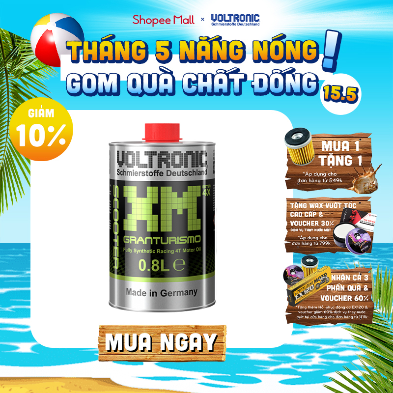 Nhớt biến thiên cao cấp tay ga nhập khẩu đức VOLTRONIC xm scooter granturismo 4t 800ml