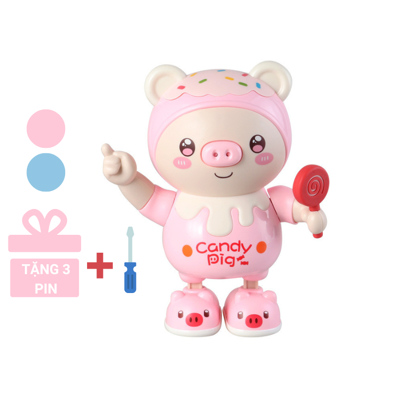 🌻Đồ chơi chạy pin Candy Pig biết hát và nhảy vui nhộn, dễ thương