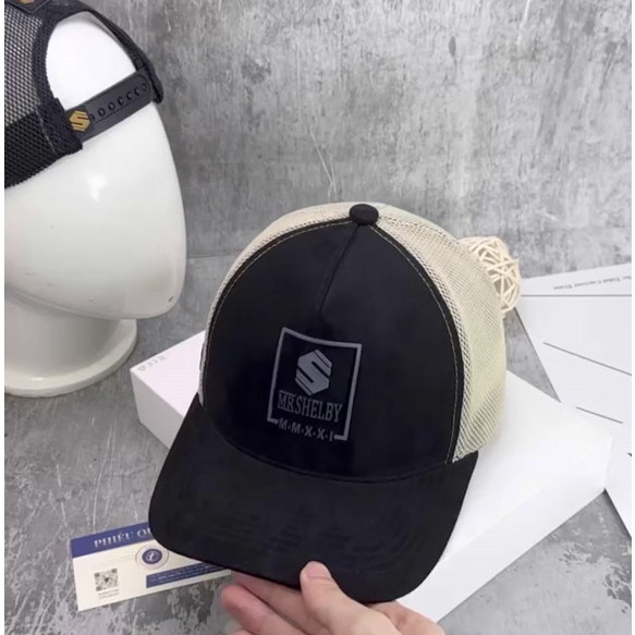 Nón kết Unisex chữ S, mũ lưỡi trai Mr Tommy Shelby phối lưới hàng cao cấp full tag mác M126