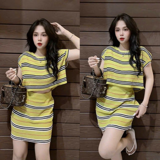 set bộ len sọc hàng qc đẹp