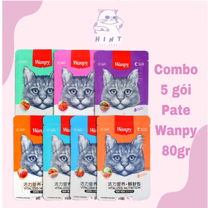 Combo 5 gói pate Wanpy 80gr